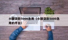 小额贷款5000急用（小额贷款5000急用的平台）