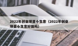 2022年创业项目小生意（2022年创业项目小生意好做吗）