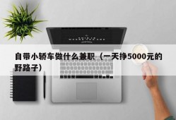 自带小轿车做什么兼职（一天挣5000元的野路子）