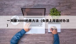 一天赚3000的黑方法（负债上岸最好办法）