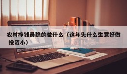 农村挣钱最稳的做什么（这年头什么生意好做 投资小）