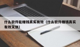 什么软件能赚钱真实有效（什么软件赚钱真实有效又快）