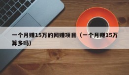 一个月赚15万的网赚项目（一个月赚15万算多吗）