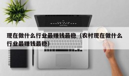 现在做什么行业最赚钱最稳（农村现在做什么行业最赚钱最稳）