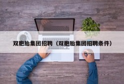 双胞胎集团招聘（双胞胎集团招聘条件）