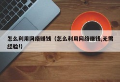 怎么利用网络赚钱（怎么利用网络赚钱,无需经验!）