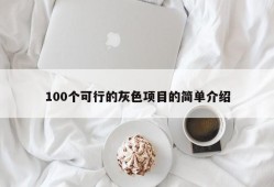 100个可行的灰色项目的简单介绍