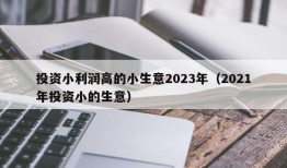 投资小利润高的小生意2023年（2021年投资小的生意）