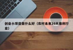 创业小项目做什么好（农村未来10大暴利行业）