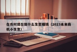 在农村现在做什么生意赚钱（2023未来商机小生意）