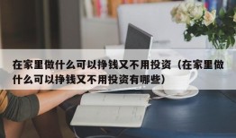 在家里做什么可以挣钱又不用投资（在家里做什么可以挣钱又不用投资有哪些）