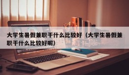 大学生暑假兼职干什么比较好（大学生暑假兼职干什么比较好呢）