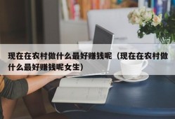 现在在农村做什么最好赚钱呢（现在在农村做什么最好赚钱呢女生）