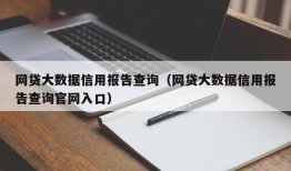 网贷大数据信用报告查询（网贷大数据信用报告查询官网入口）