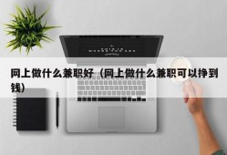 网上做什么兼职好（网上做什么兼职可以挣到钱）