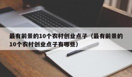 最有前景的10个农村创业点子（最有前景的10个农村创业点子有哪些）