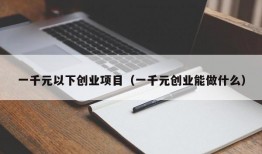 一千元以下创业项目（一千元创业能做什么）